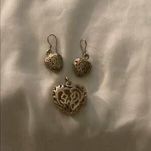 Elegant sterling silver Heart Jewelry Set